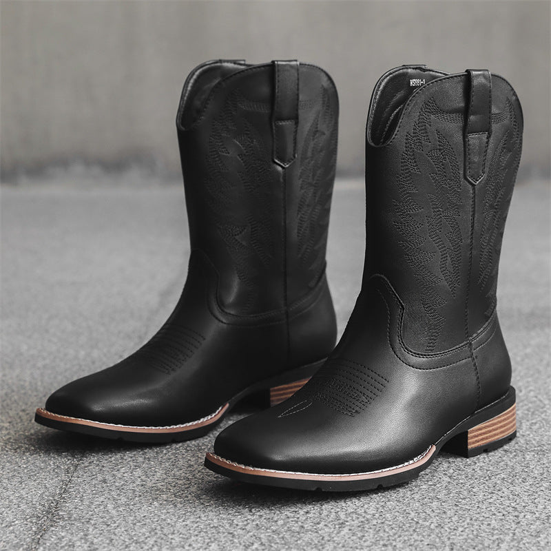 Western Denim Boots Fashion Embroidered