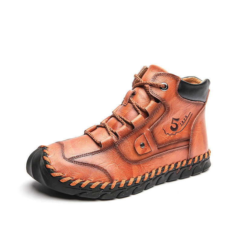 Business Casual Shoes Low-Top Tooling Soft-Soled Leather Shoes Martin Shoes