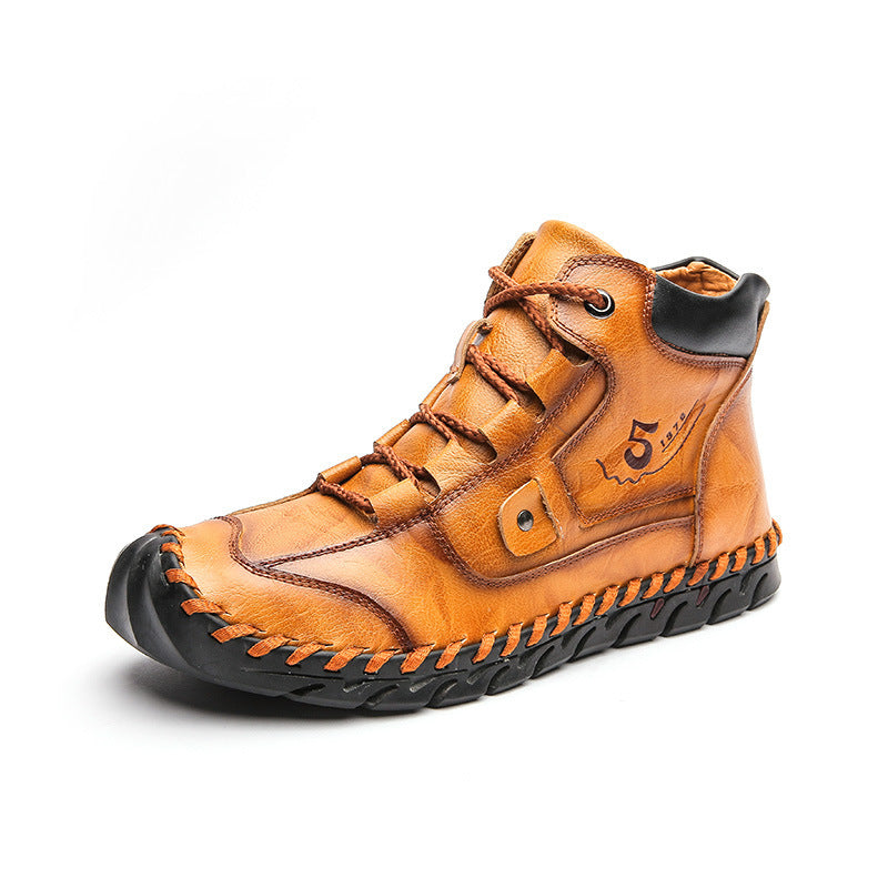 Business Casual Shoes Low-Top Tooling Soft-Soled Leather Shoes Martin Shoes