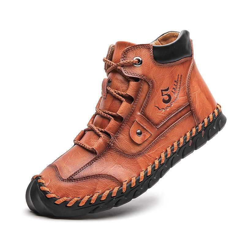 Business Casual Shoes Low-Top Tooling Soft-Soled Leather Shoes Martin Shoes