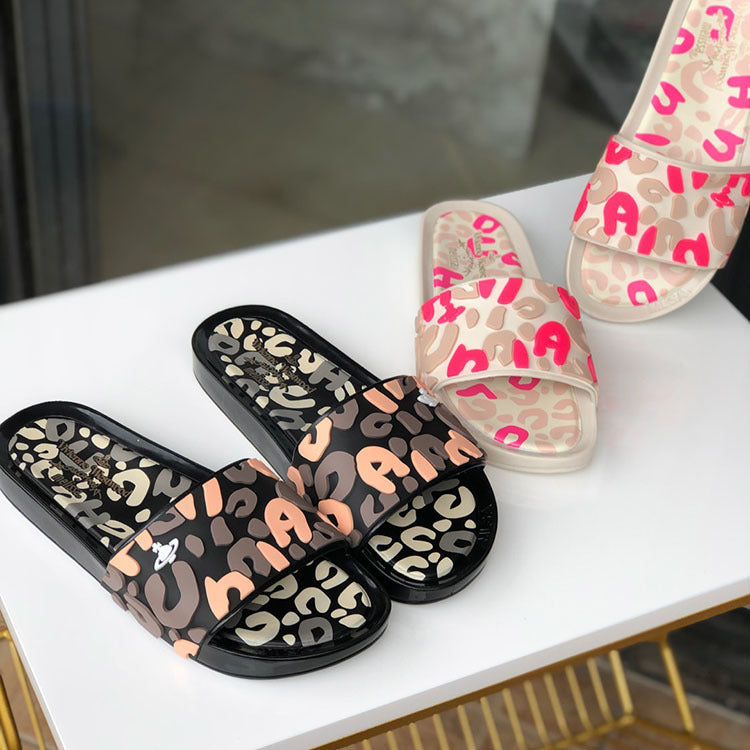 Thick-Soled One-Word Waterproof Beach Lazy Slippers