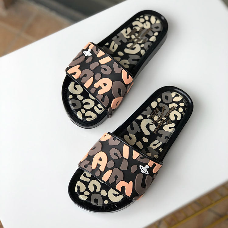 Thick-Soled One-Word Waterproof Beach Lazy Slippers