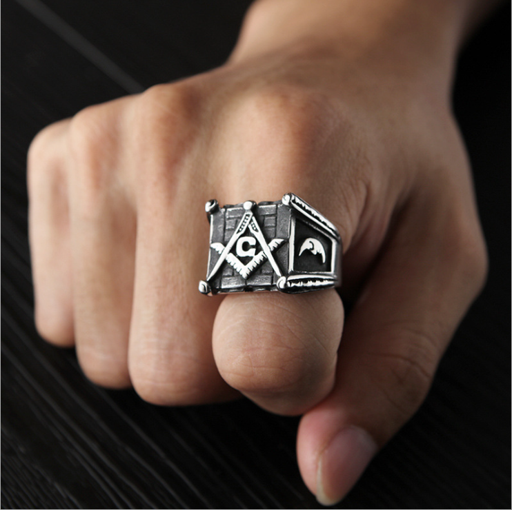 gold sun moon making Punk handmade high polished ring