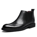 Autumn And Winter Leather Martin Boots Men's Block Carving