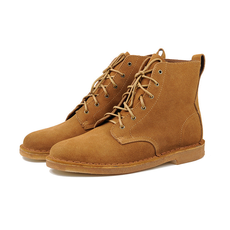 Crazy Horse Leather Comfortable Raw Rubber Sole Martin Boots