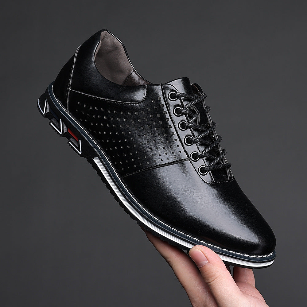 Height Increasing Insole Versatile Men's Autumn New British Style Casual Korean Leather Shoes