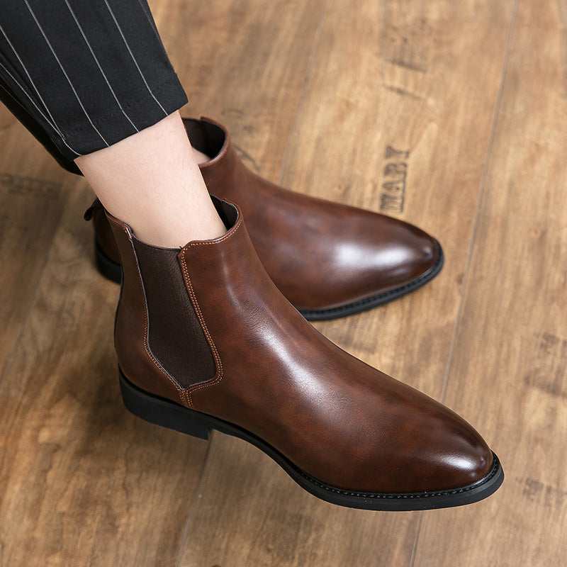 Autumn And Winter Fleece-lined Men's Plus Size Fashion Short Boots