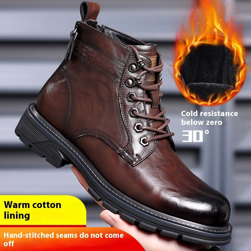 British Style All-matching Work Ankle Haulage Motor Leather Boots