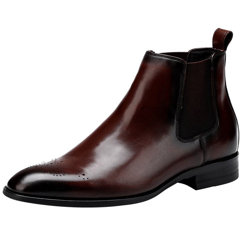 Men's Retro Cowhide Winter High Top Leather Shoes