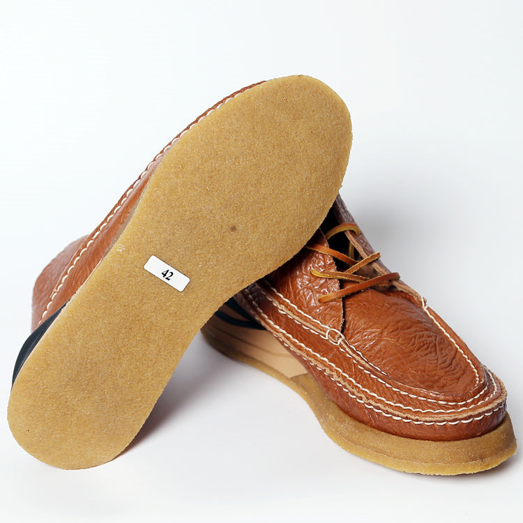 Men's Cowhide Vintage Handmade Stitching Square Head Workwear Leather Shoes