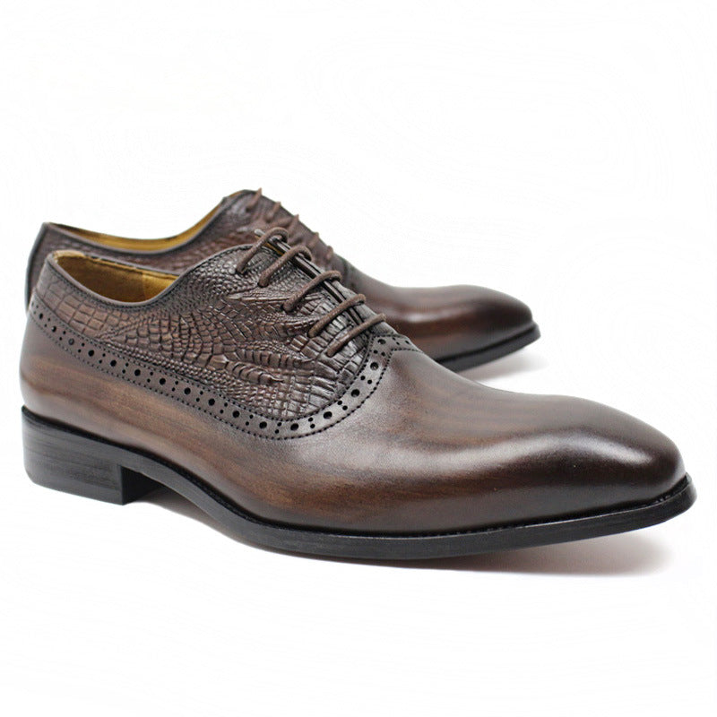 Fashion Top Layer Cowhide Business Leather Shoes