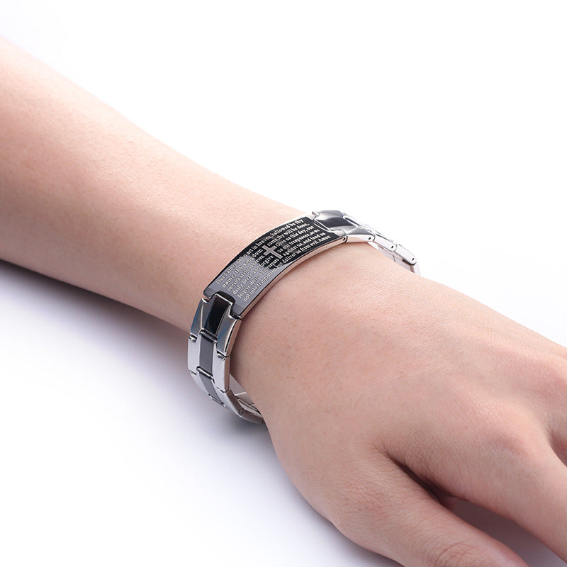 Cross stainless steel bracelet