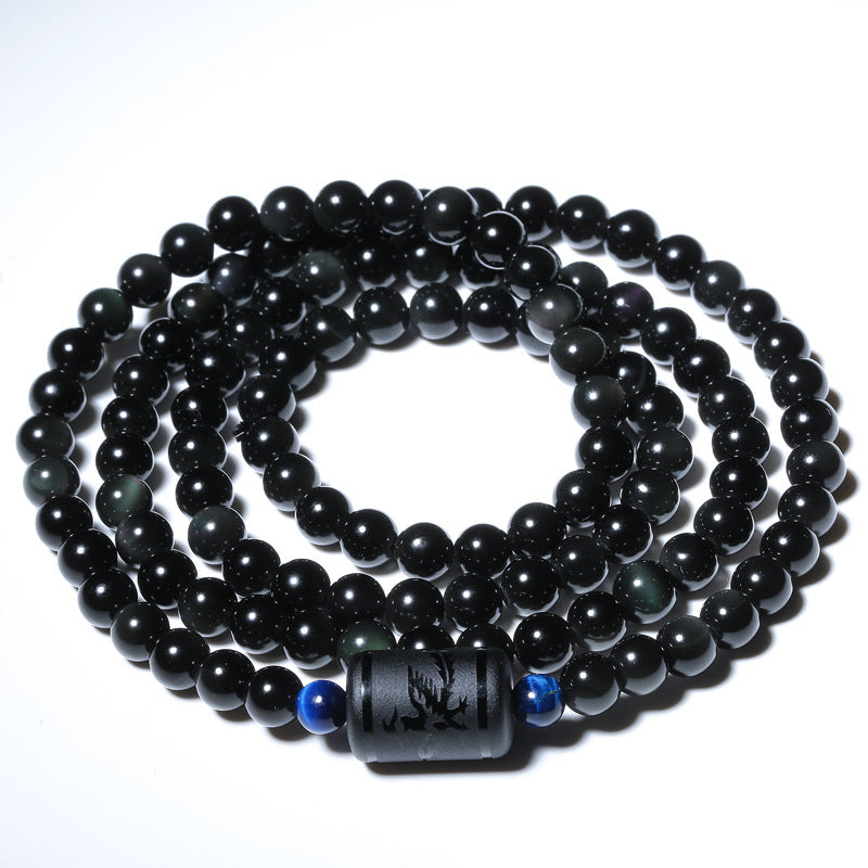 Natural crystal Obsidian couple bracelet