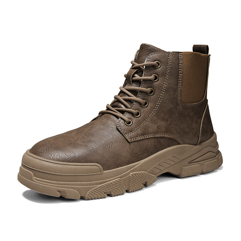 All-match Martin Boots Solid Color Casual Men's Shoes Black New