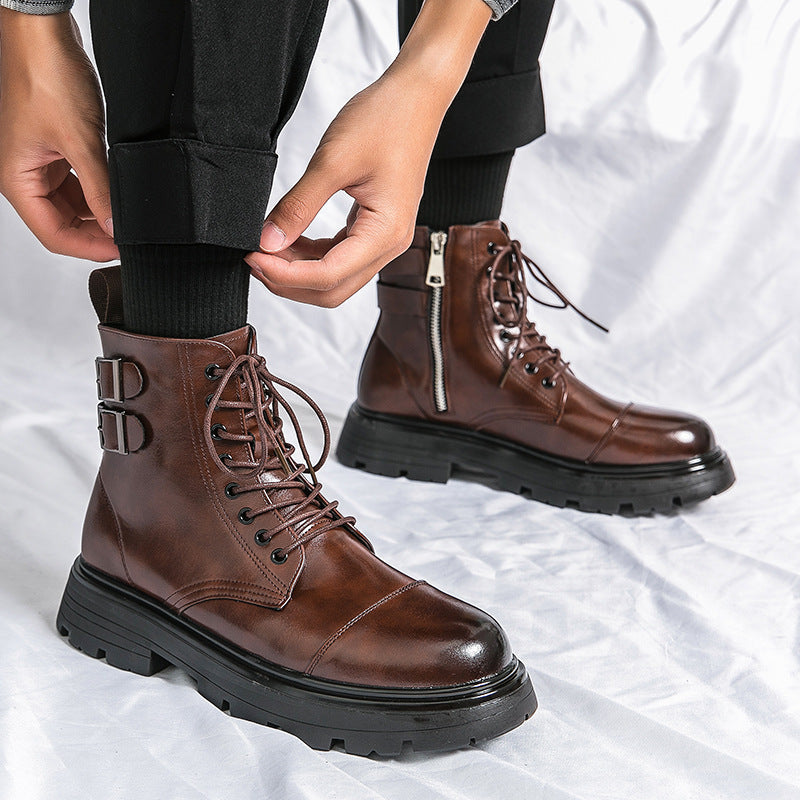 Mid-top Round Head Chelsea Men's Boots