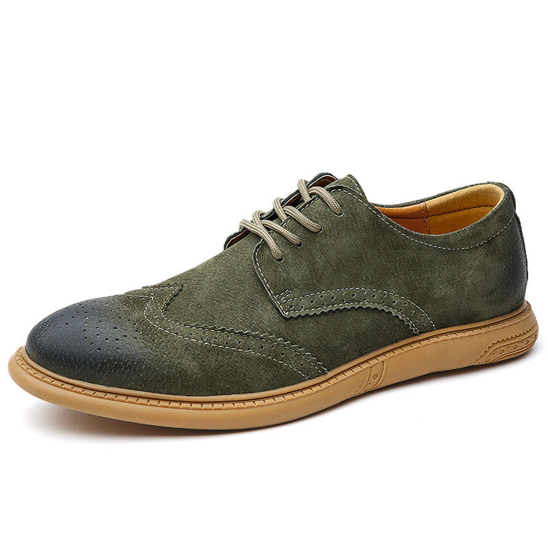 Business Formal Wear Genuine Leather Low Top Retro Lace Up Breathable Men's Shoes