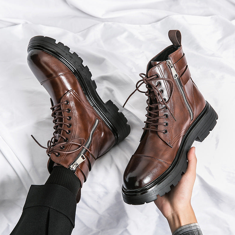 Mid-top Round Head Chelsea Men's Boots