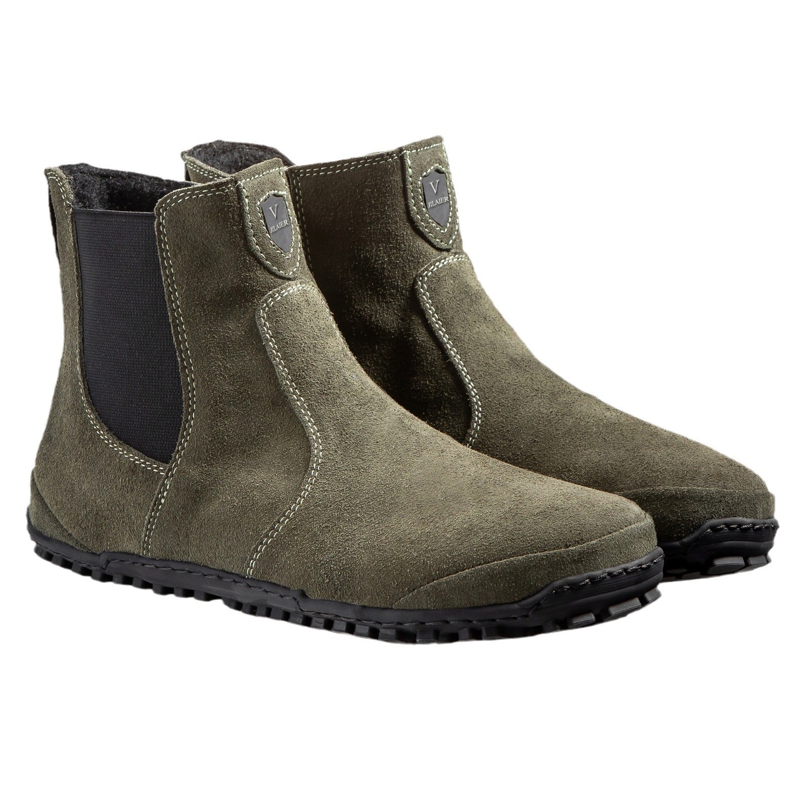 Men And Women Wear Round Toe Color-blocking Single Boots