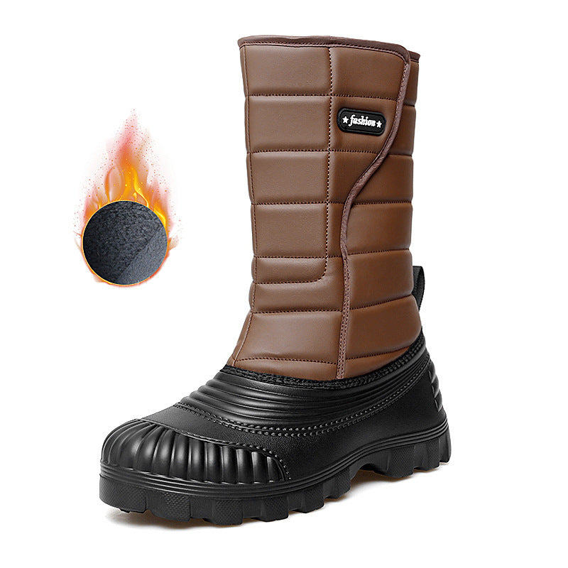 Snow Boots Outdoor Long Tube Fleece Lined Padded Warm Keeping shoes