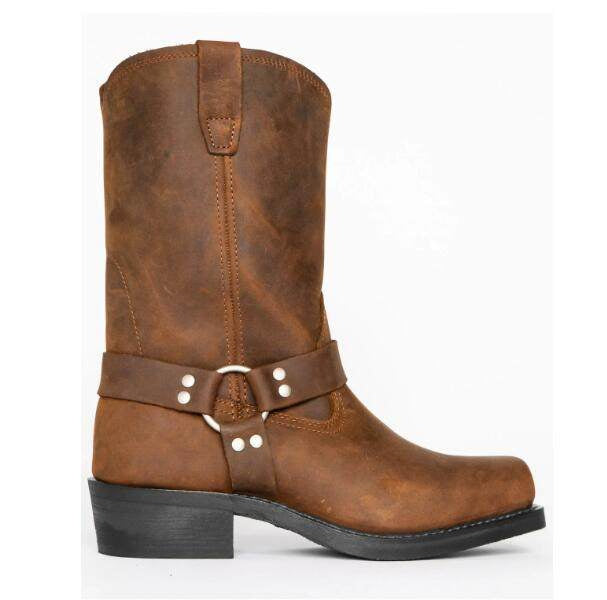 Vintage Men's Cowboy Boots Belt Buckle Ring High Top boots