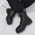 Fashionable And Simple Men's High-top Side Zipper Leather Boots