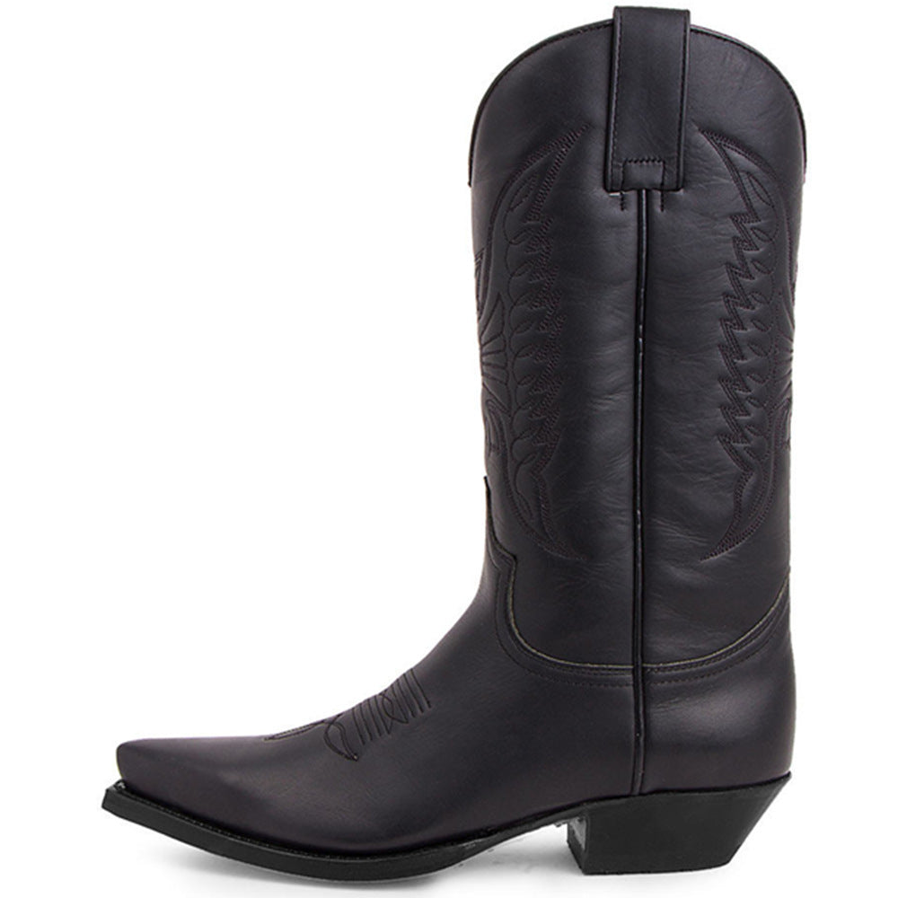 Men's And Women's Embroidered Pointed High Heel Western Cowboy Boot