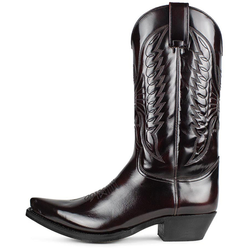 Men's And Women's Embroidered Pointed High Heel Western Cowboy Boot