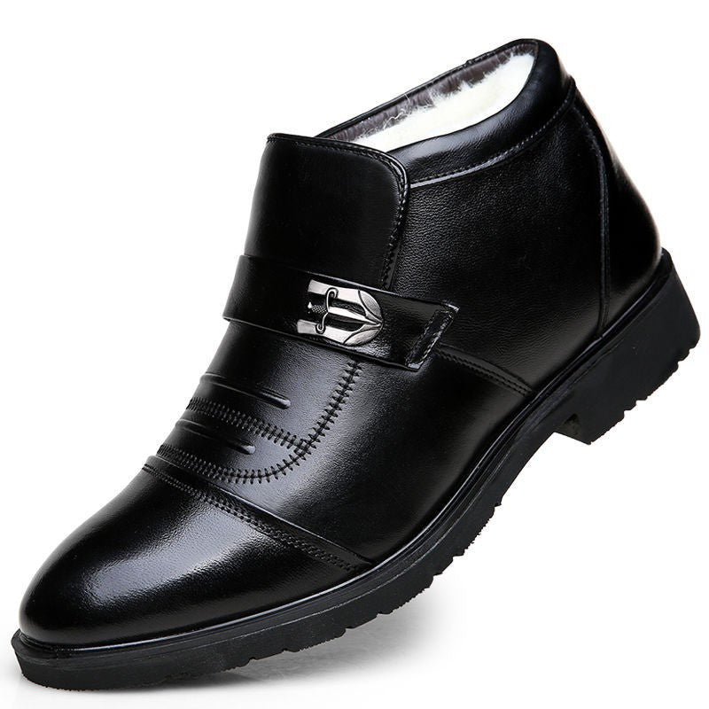 Solid Color Flat Heel High-top Winter Leisure Set Foot Round Head