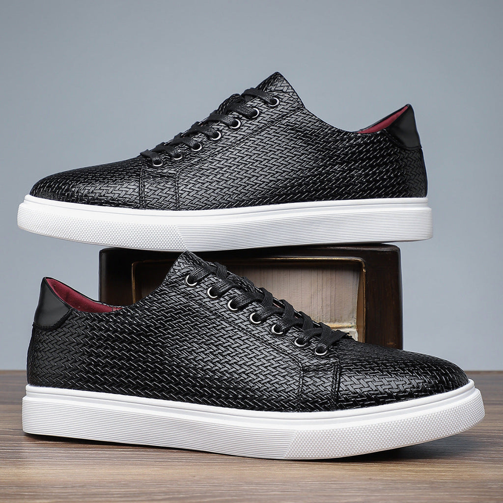 British Style Comfortable Breathable Men's Leather Shoes Low-top Flat Business