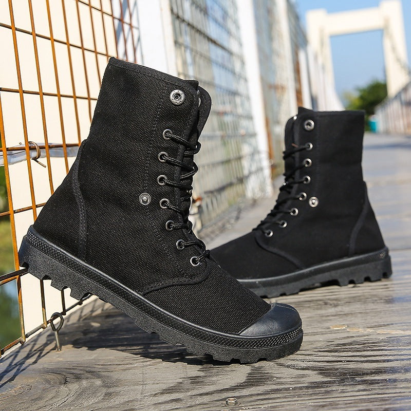 Platform High-top Canvas Flanging Martin Fashionable Shoes
