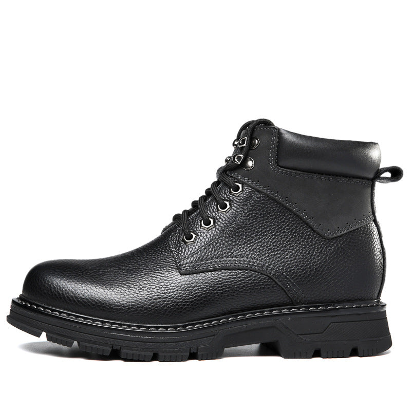 Winter Leather Martin Boots Men's Shoes High Top British