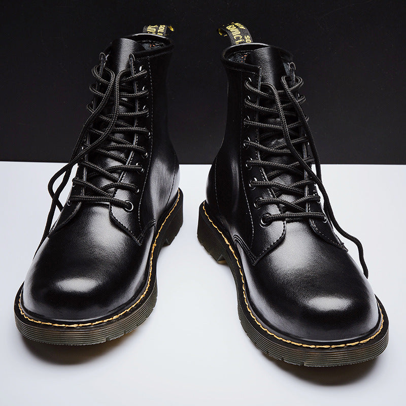 Men's High-top British Style Tooling Leather Martin Boots