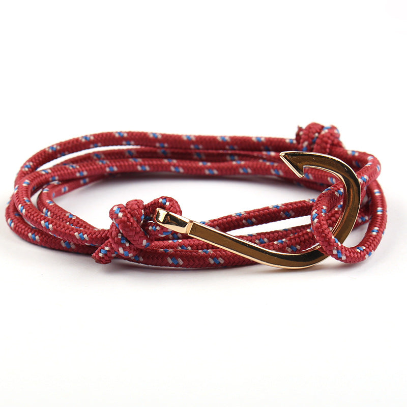 Adjustable Paracord Anchor Charm Bracelets