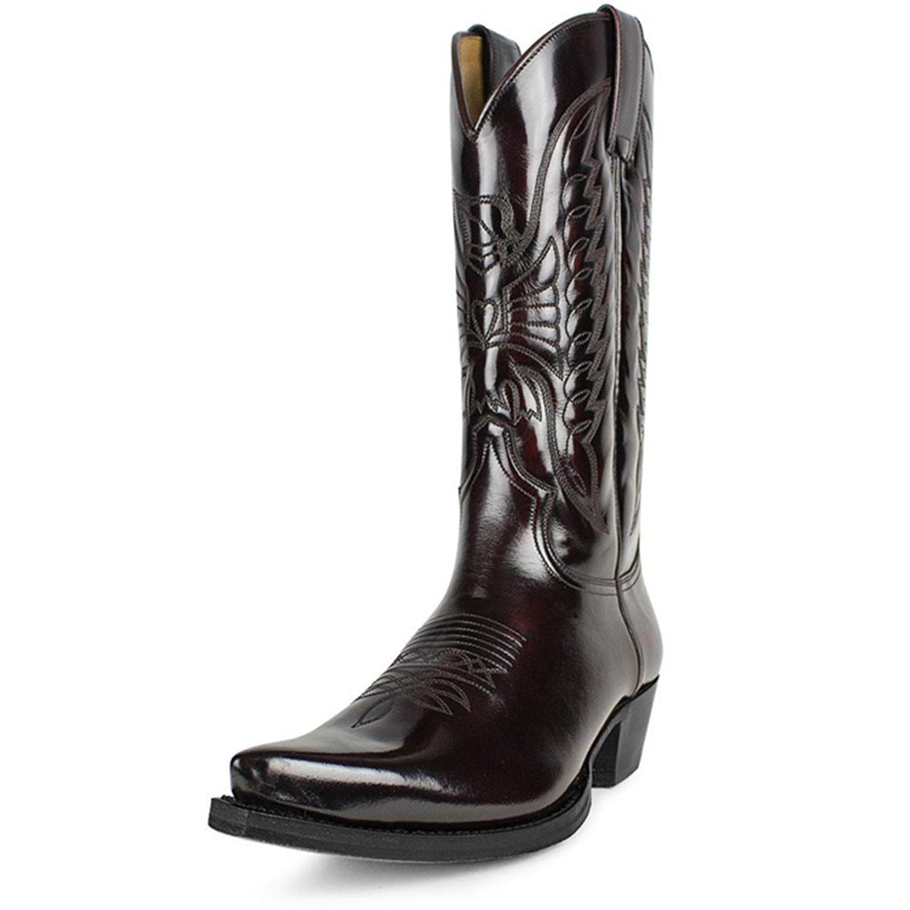 Men's And Women's Embroidered Pointed High Heel Western Cowboy Boot