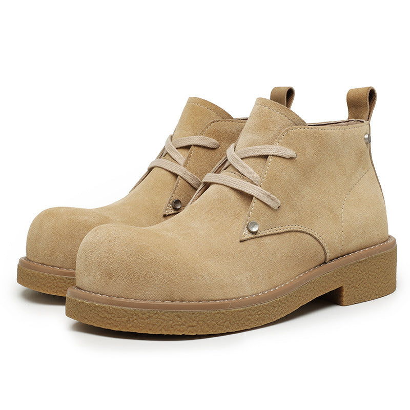 Casual Platform Height-increasing Martain Boots Big Head Derby Shoes British Style