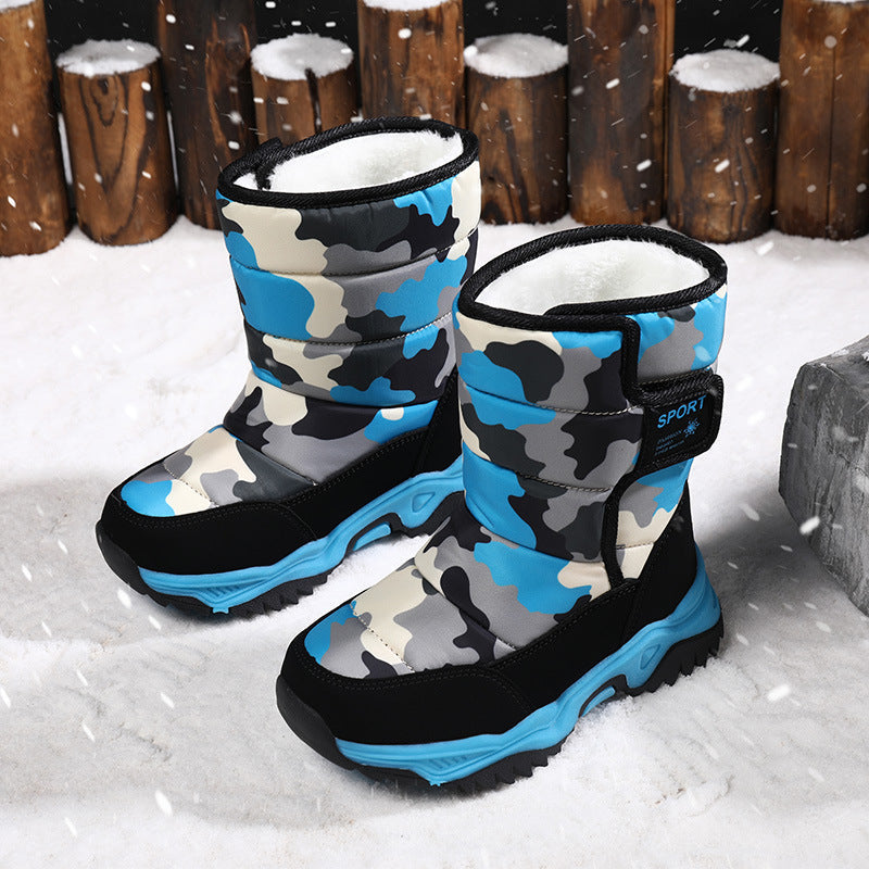 High-top Camouflage Unisex Kids' Cotton Shoes