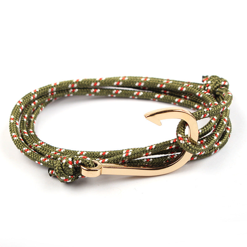 Adjustable Paracord Anchor Charm Bracelets