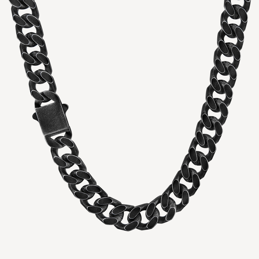 Titanium Steel Two-sided Cuban Mens Stainless Steel Necklace