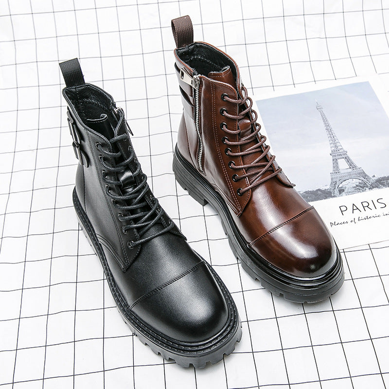 Mid-top Round Head Chelsea Men's Boots