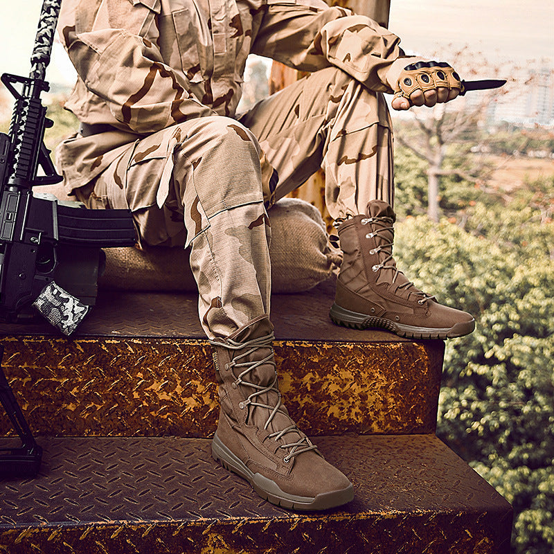 Light And Breathable High-top Cross-border Large Size Combat Boots