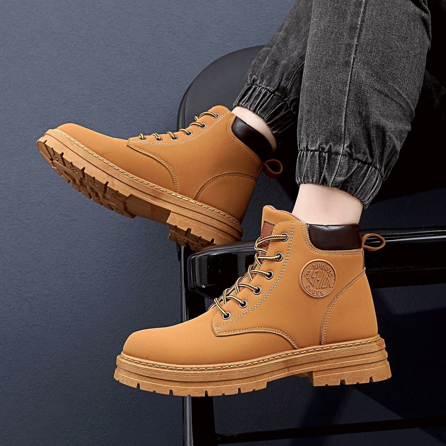 Chunky Mid Heel Ankle Boots