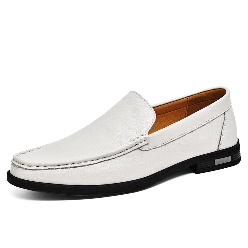 Authentic Leather Loafers Soft Bottom Breathable Lazy Wild Business Shoes