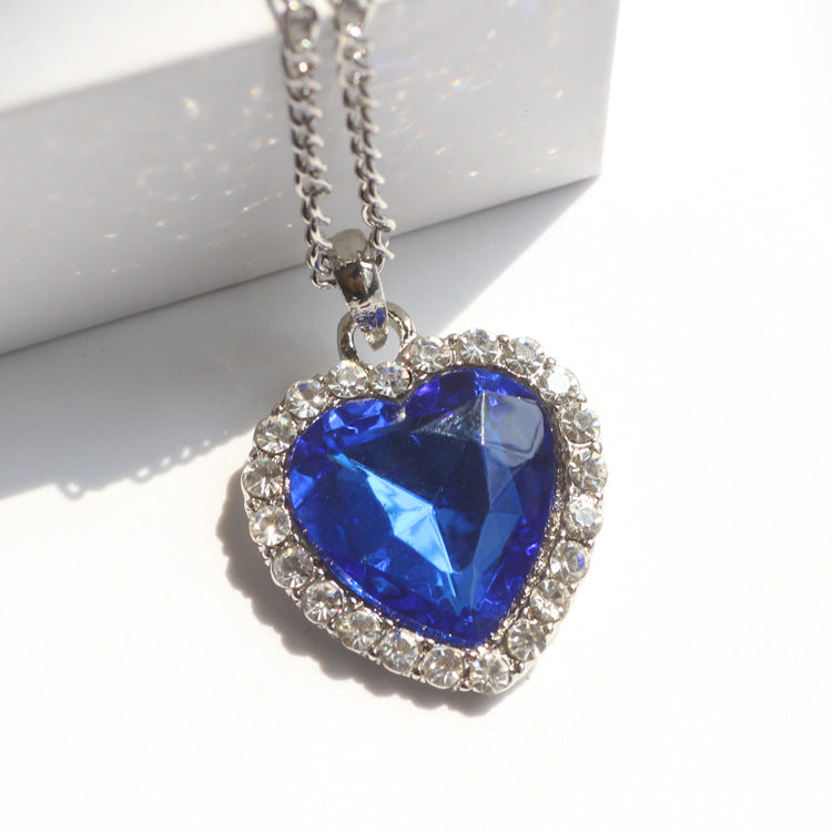 Love Sweater Chain Crystal Heart Titanic Ocean
