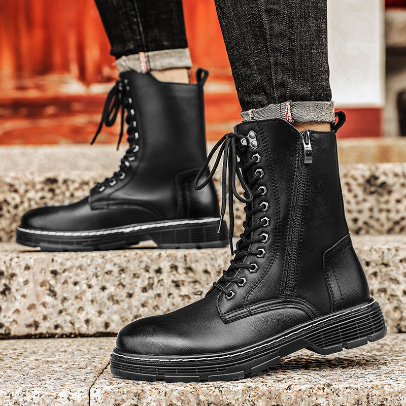 Autumn And Winter Plus Size Men's Long High-top Martin Boots