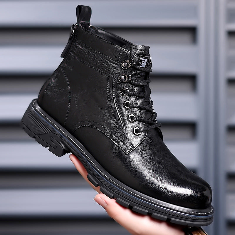 British Style All-matching Work Clothes Ankle Boots Fashion Haulage Motor Leather Boots