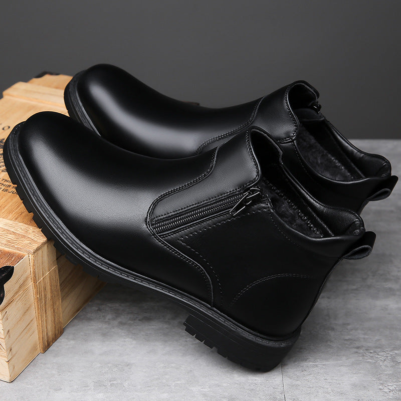 Men's Leather High-top Leather Casual Shoes