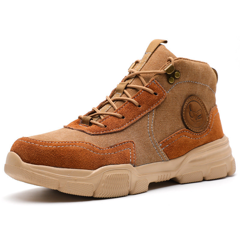 Casual Labor Insurance Men's Steel Breathable Comfortable High-top Safe Work Protective Shoes