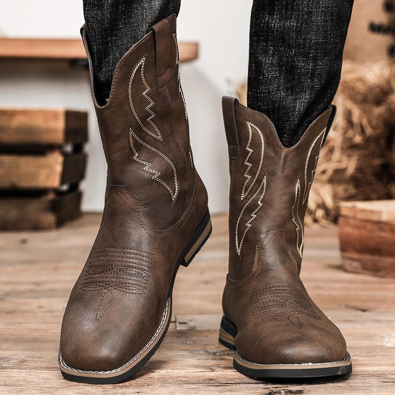 Retro Autumn And Winter Western Cowboy Worker Boot