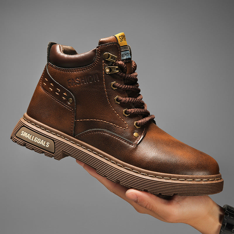 All-matching Men's Martin Boots Retro British Style Leather shoes