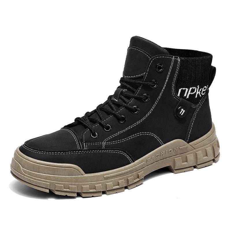 New Style Men's Shoes Fashion High Top Martin Boots